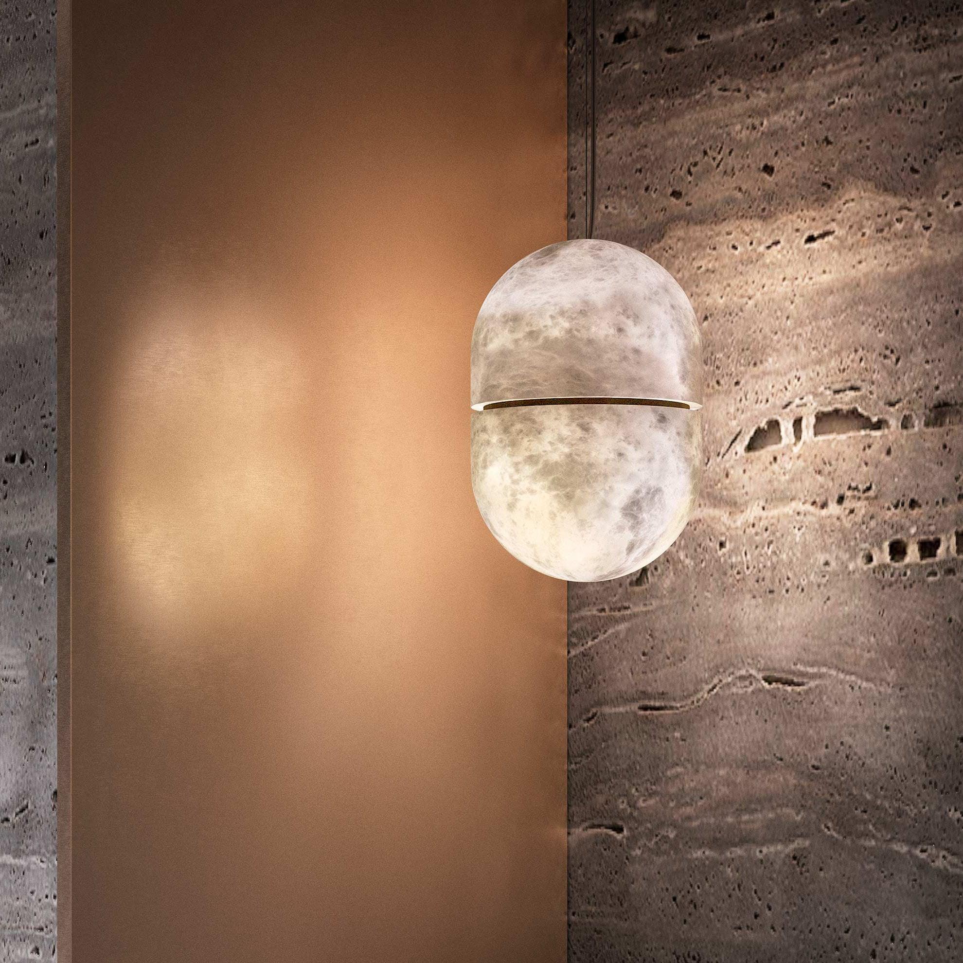 Strata Alabaster Pendant Light Capsule-shaped - Neutralighting