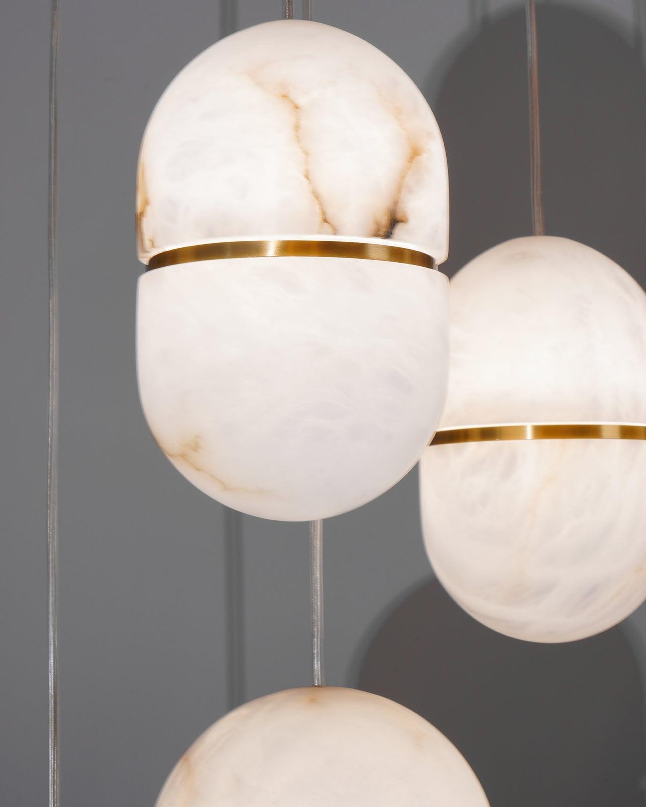 Strata Alabaster Pendant Light Capsule-shaped - Neutralighting