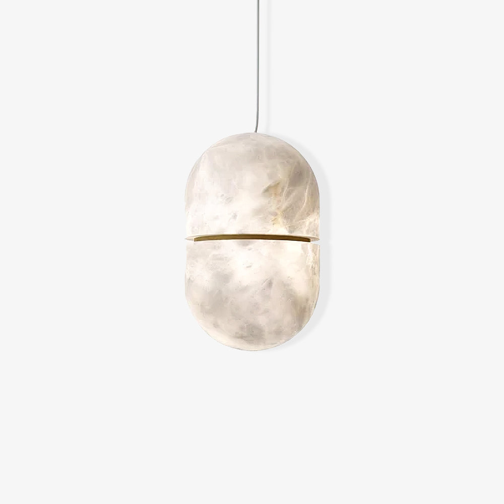 Strata Alabaster Pendant Light Capsule-shaped - Neutralighting