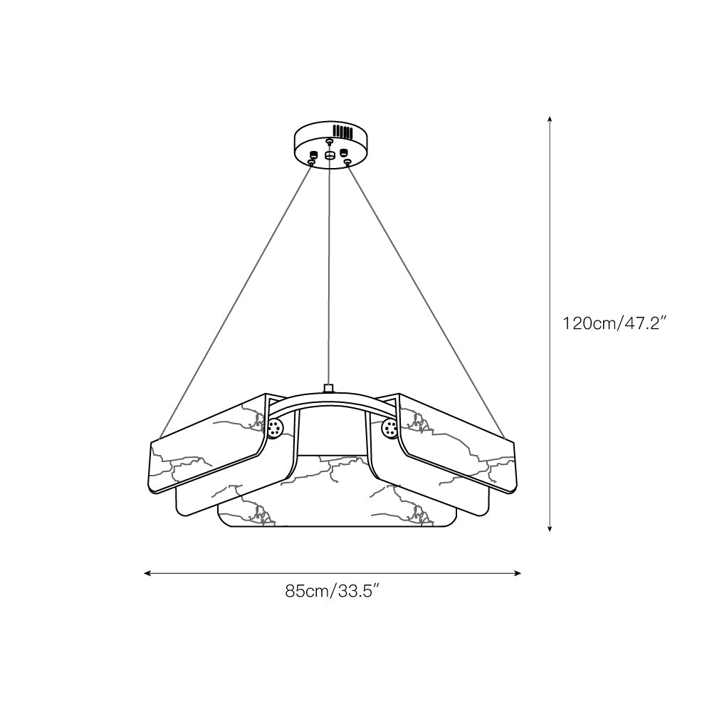 Syphaen Postmodern Luxury Metal Alabaster Chandelier - Letslighting