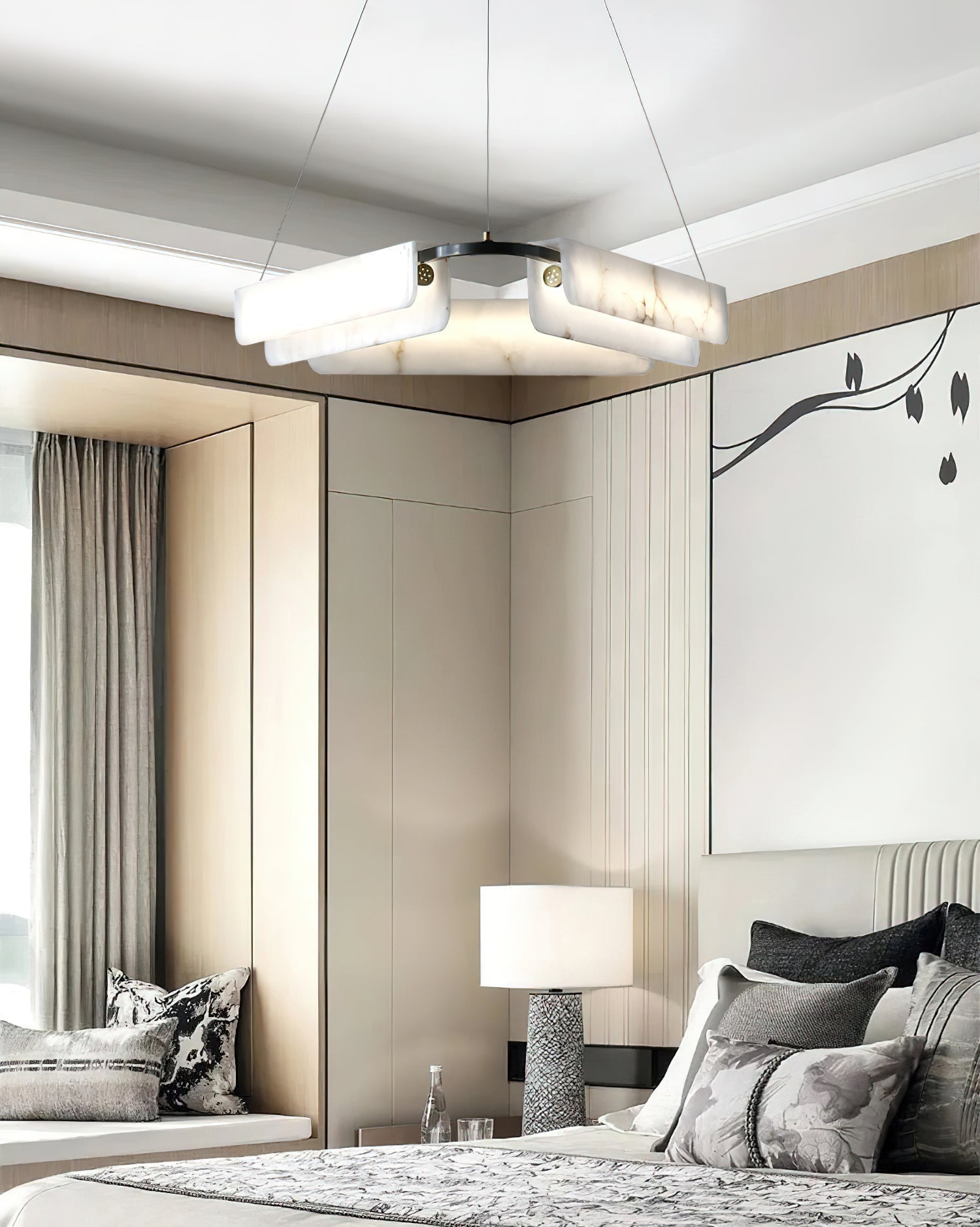 Syphaen Postmodern Luxury Metal Alabaster Chandelier - Letslighting