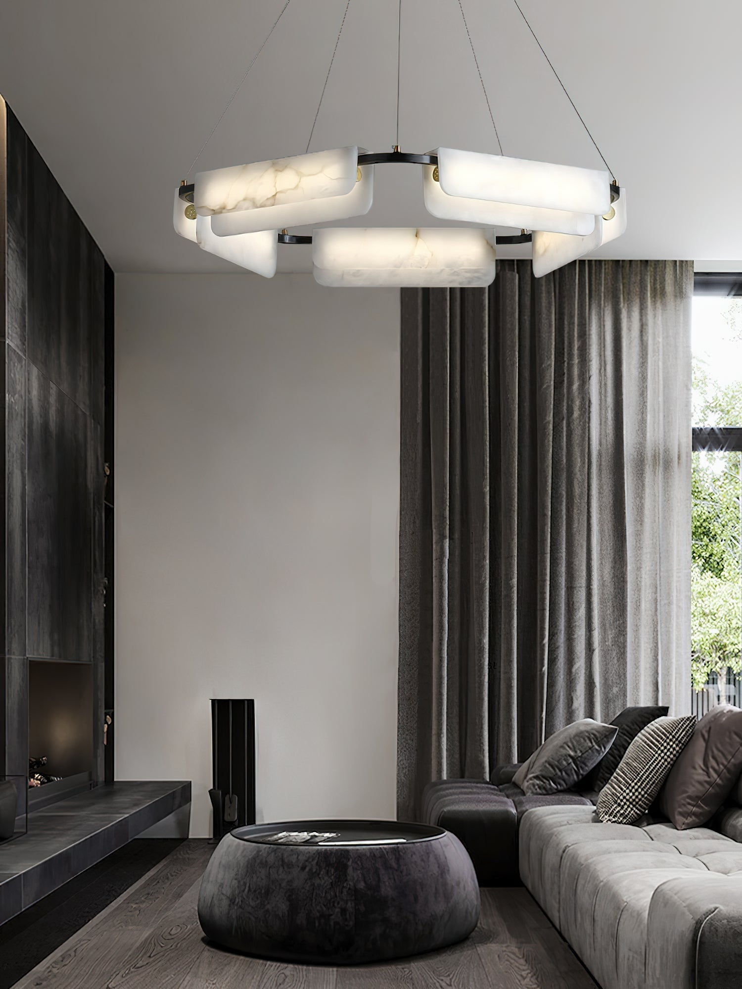 Syphaen Postmodern Luxury Metal Alabaster Chandelier - Letslighting