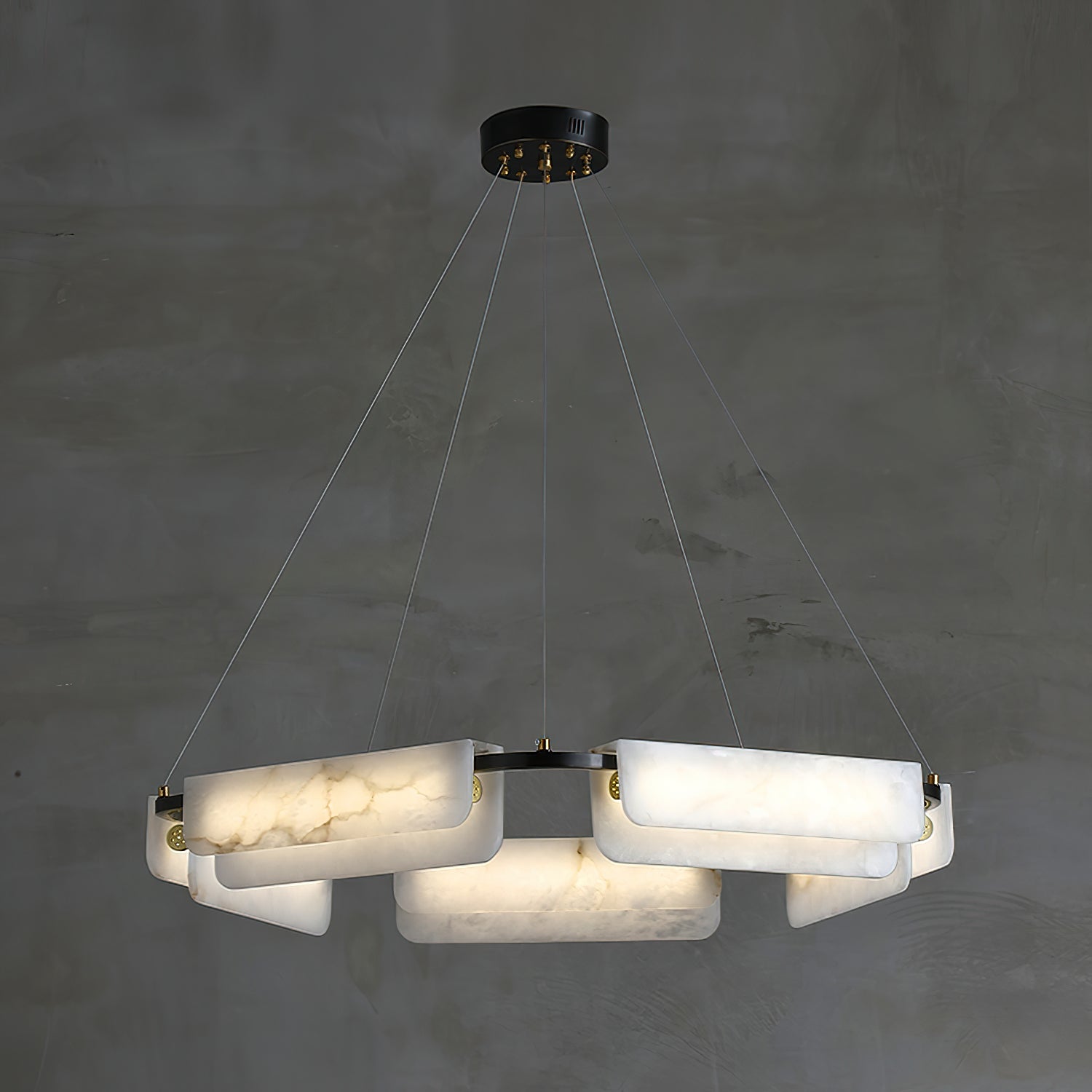 Syphaen Postmodern Luxury Metal Alabaster Chandelier - Letslighting