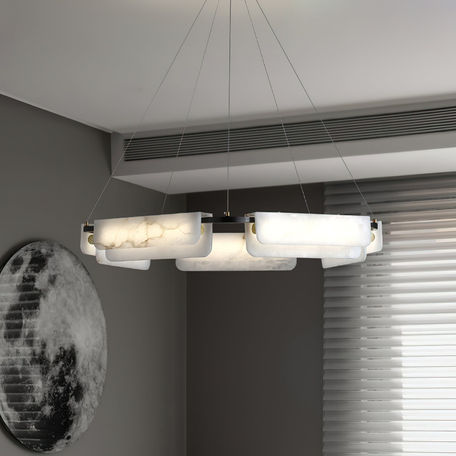 Syphaen Postmodern Luxury Metal Alabaster Chandelier - Letslighting