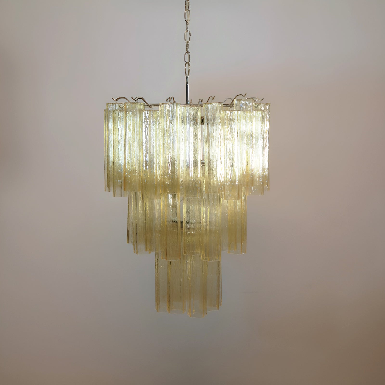 Aurora Chandelier Yellow Glass Tube Tiered Warm - Neutralighting