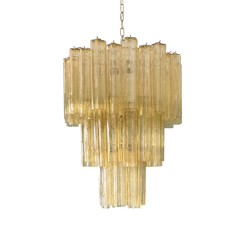 Aurora Chandelier Yellow Glass Tube Tiered Warm - Neutralighting