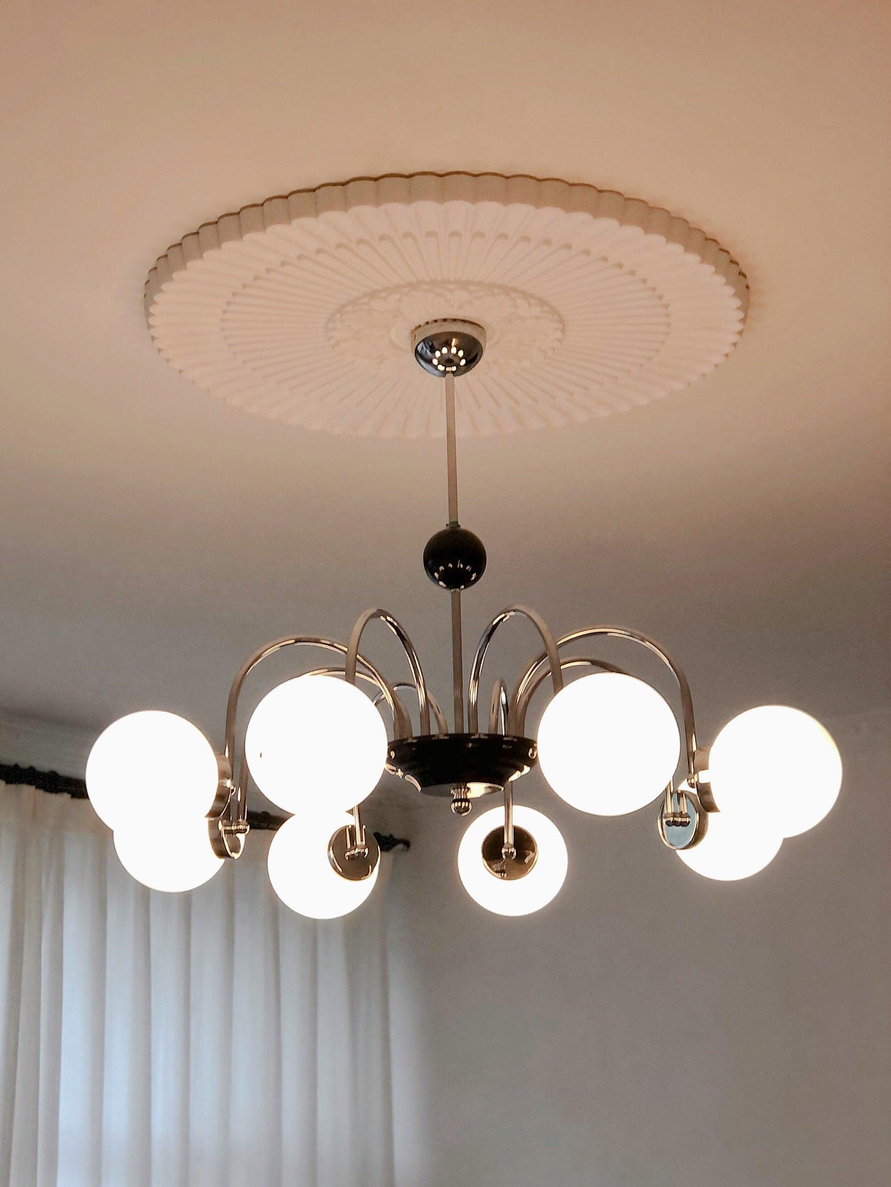 Lustra Kronleuchter Stabrahmen und Weiß-Letslighting