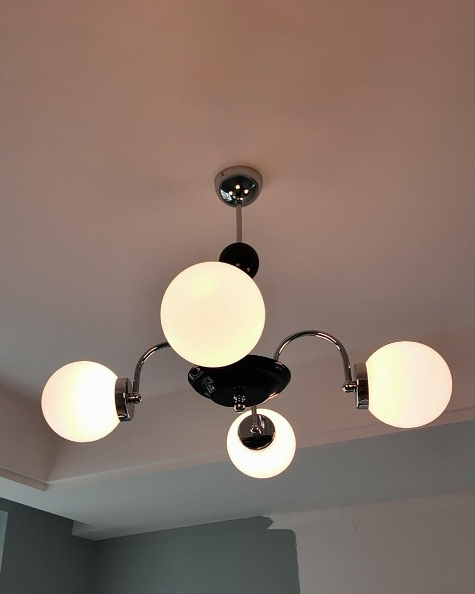 Lustra Kronleuchter Stabrahmen und Weiß-Letslighting