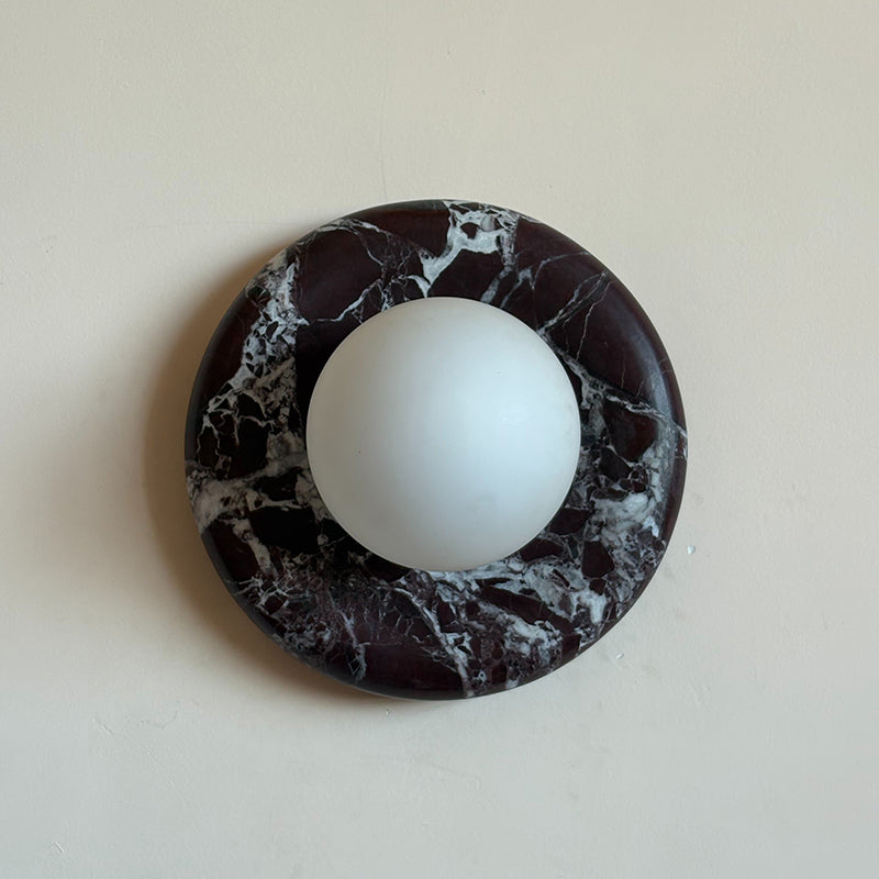 Uzorionis Nordic Art Deep Purple Red Glass Marble Sconce Wall Lamp - Letslighting