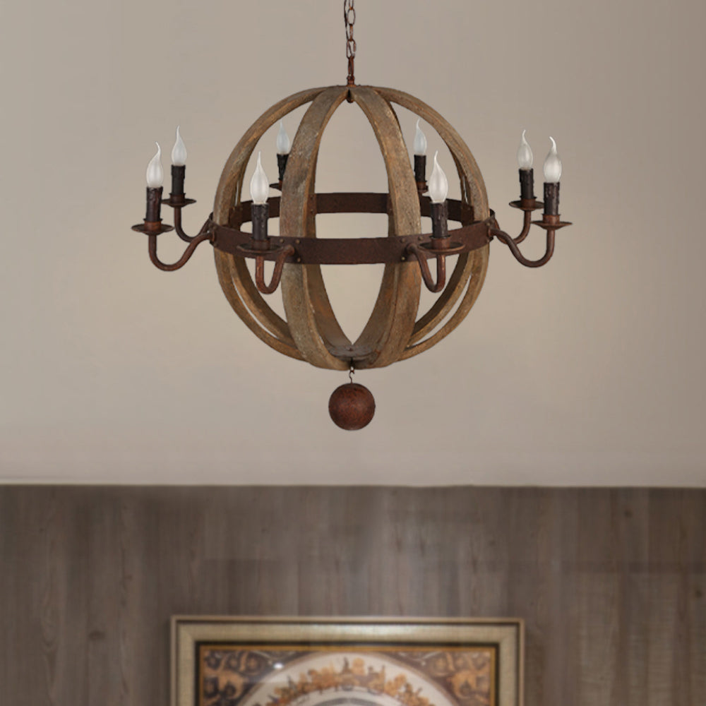 Silva Rustic Pendelleuchte Holz Metall Schlafzimmer Flur