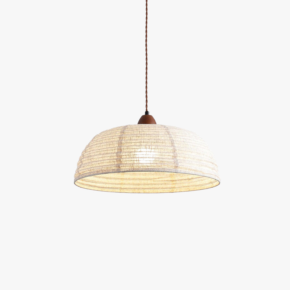 Ritta Retro Laterne Holz Textil Pendelleuchte Studie Küche-Letslighting