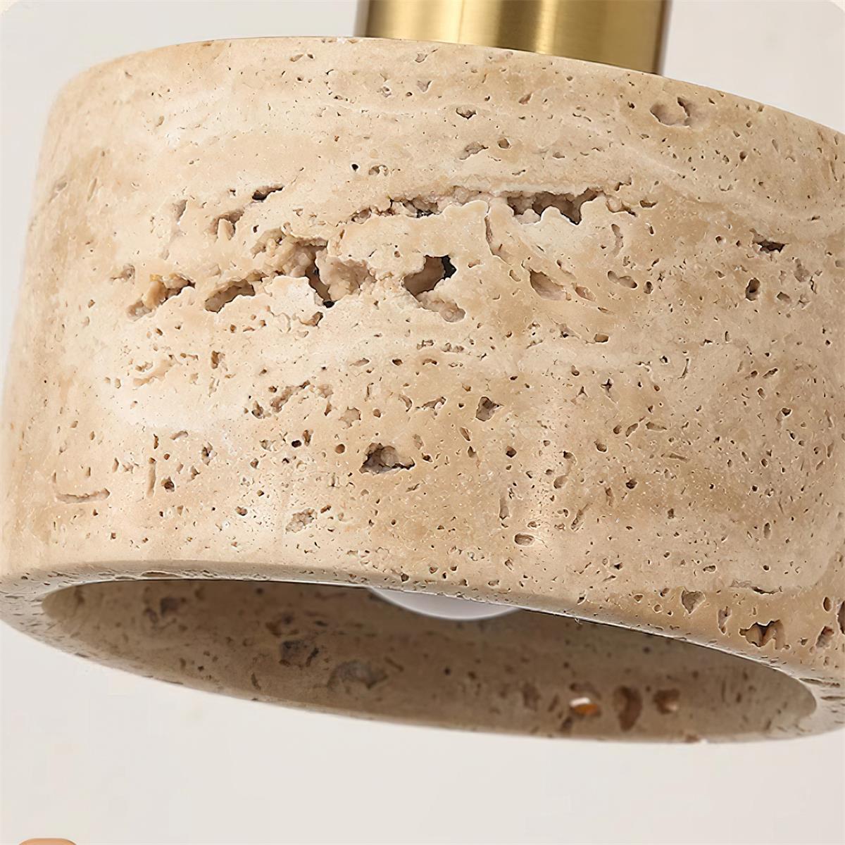 Wall Lamp with Travertine Cylinder Shade for Minimalist Ambiance - Letslighting