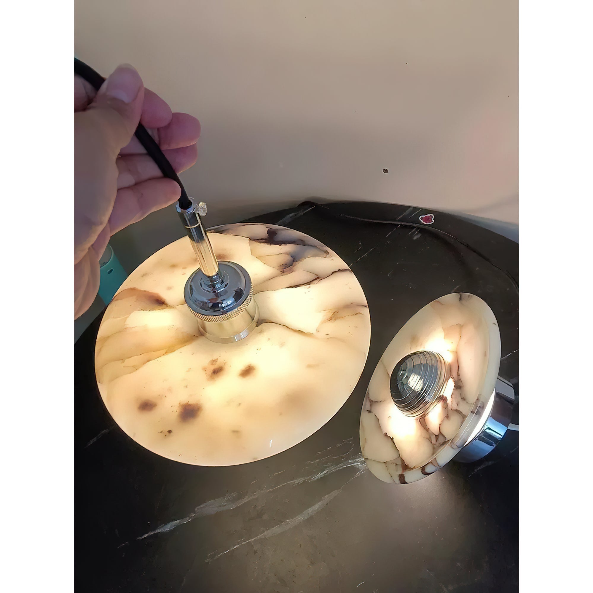 Ovelion Premium Nordic Art Marble Metal Pendant Lamp - Letslighting