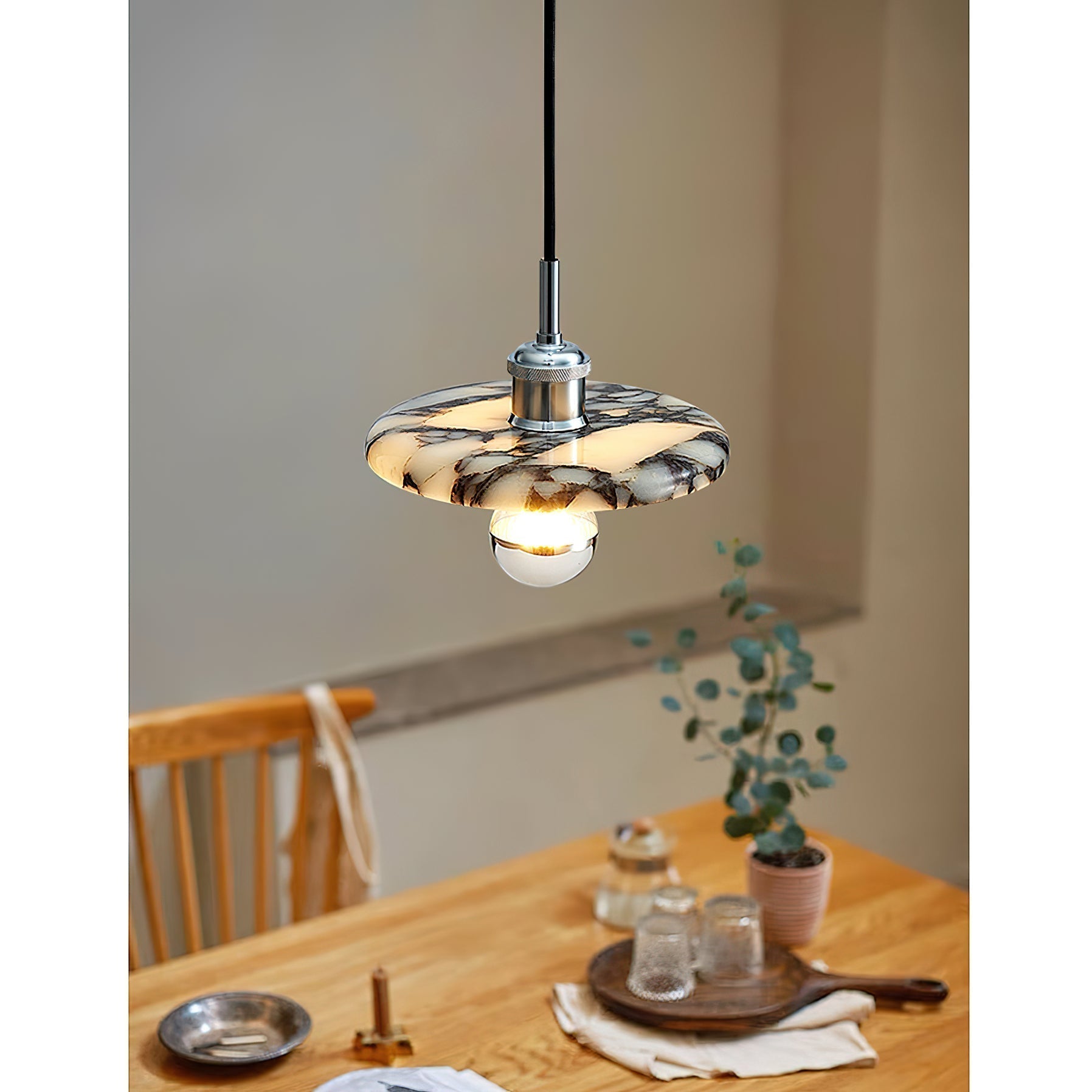 Ovelion Premium Nordic Art Marble Metal Pendant Lamp - Letslighting
