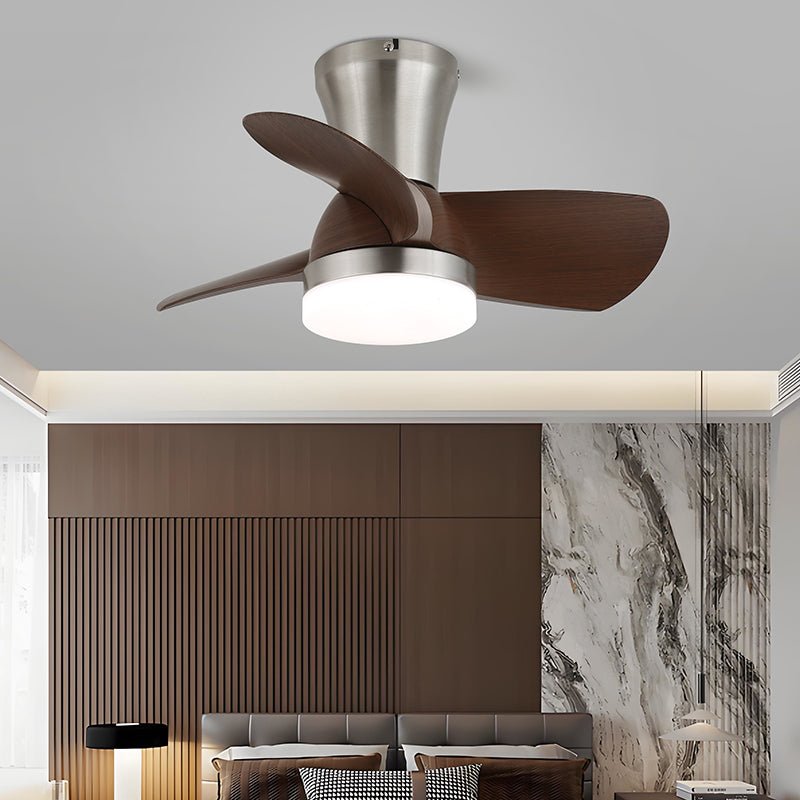 Luvora minimalistischer Deckenventilator mit Licht, Seitenansicht