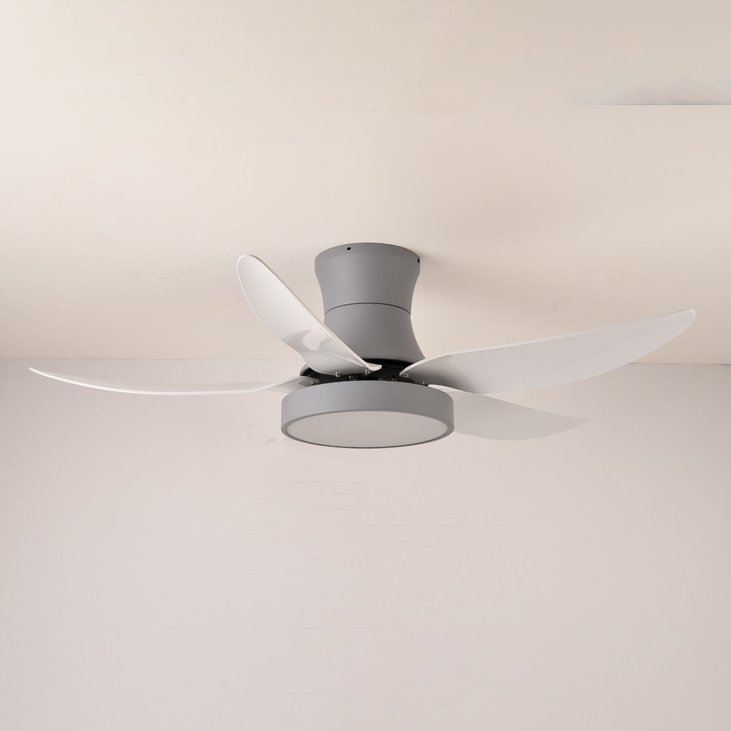 Nahaufnahme des Acrylschirms der Jada Deckenventilatorleuchte, Schwarz