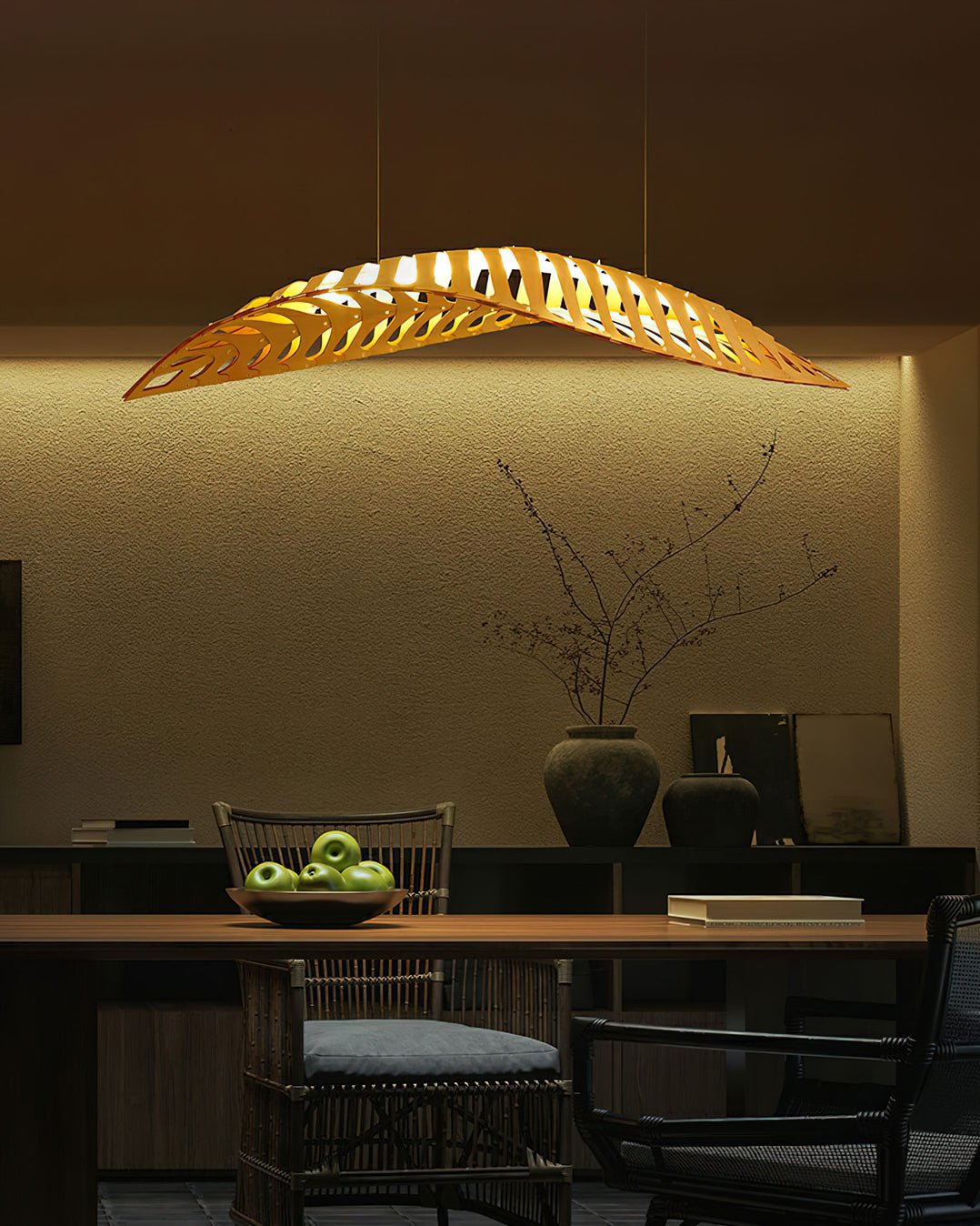 Veliren Blatt Holz Pendelleuchte-Letslighting