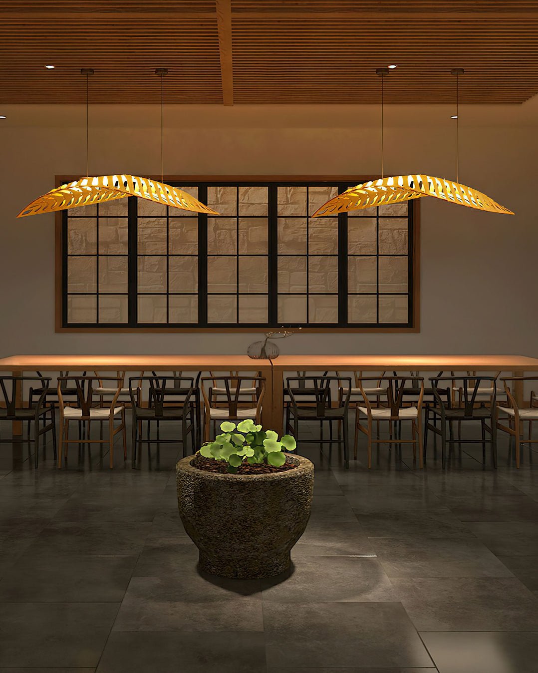 Veliren Blatt Holz Pendelleuchte-Letslighting