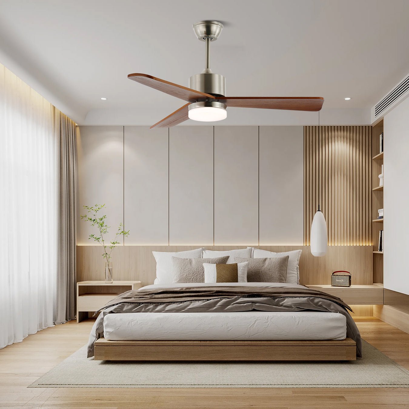 Ventio Deckenventilator mit integrierter LED-Beleuchtung.