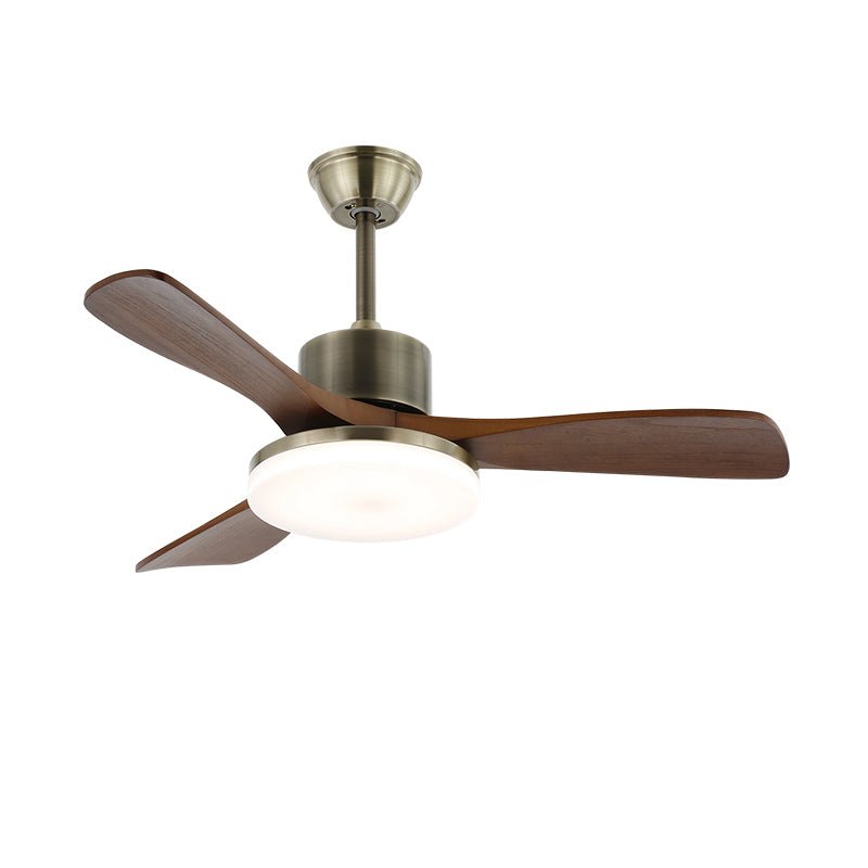 Ventio Minimalistischer Deckenventilator mit Beleuchtung aus Silber und Holz