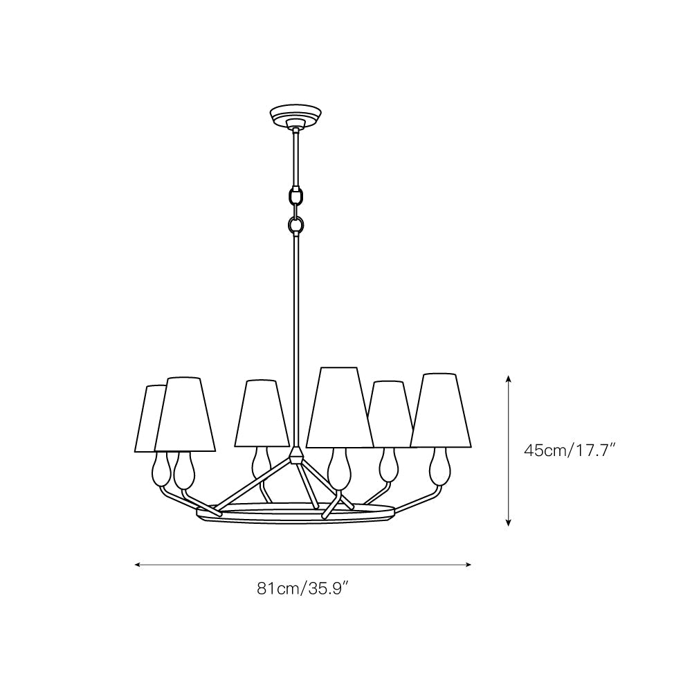 Avlaeir Vintage Industrieller Messing-Kronleuchter mit Stoff-Letslighting