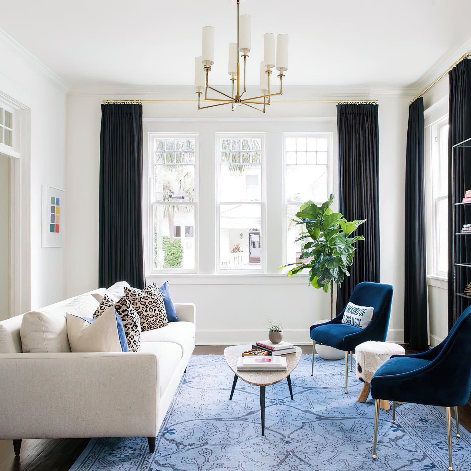 Artemis Chandelier Brass Fabric