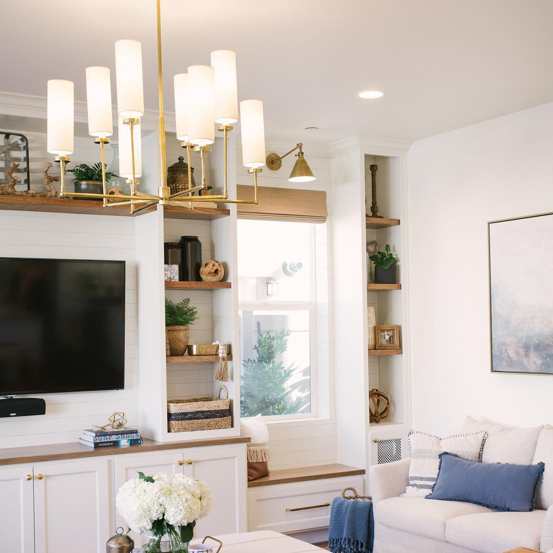 Artemis Chandelier Brass Fabric