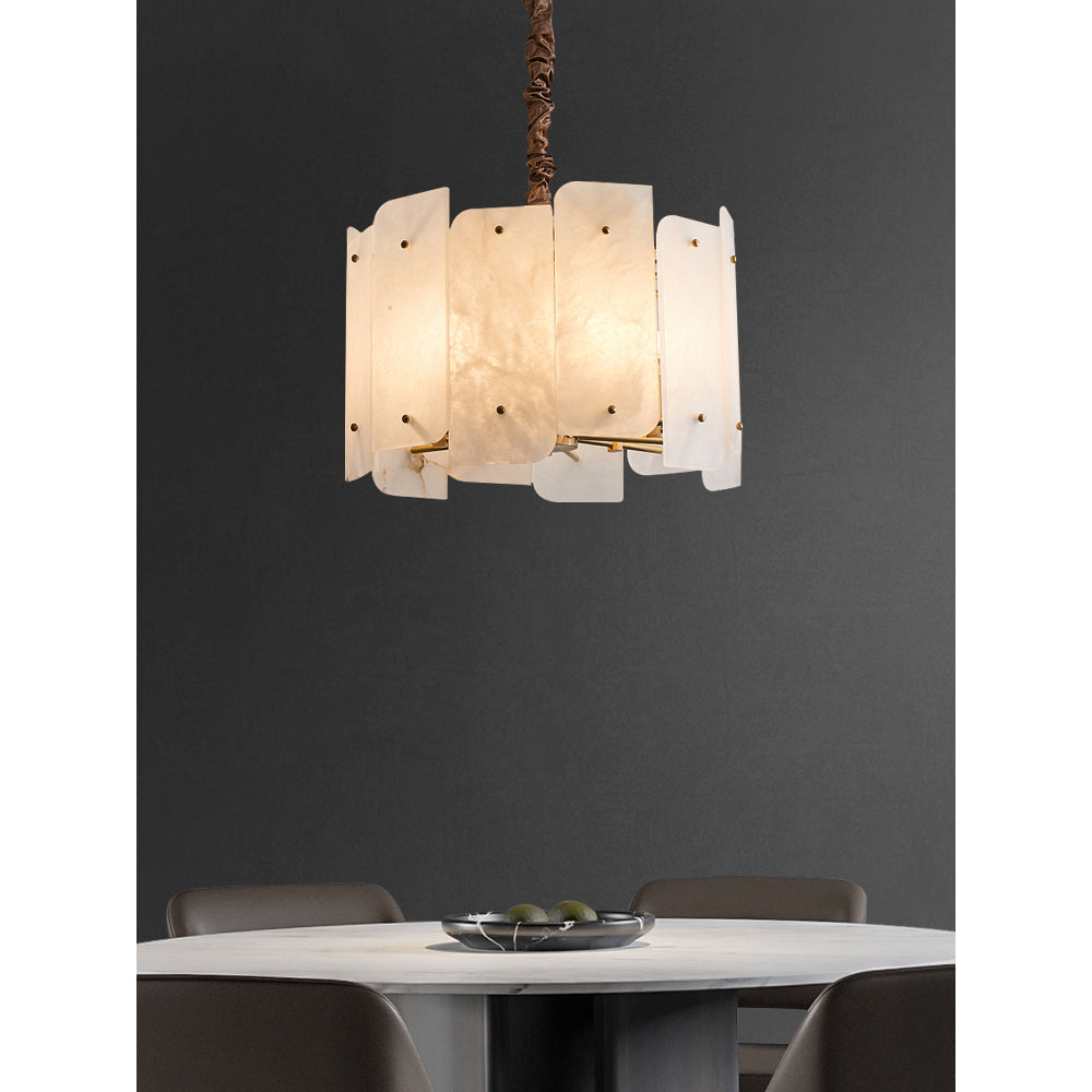 Zoe Postmodern Luxury Tiered Alabaster Chandelier - Letslighting