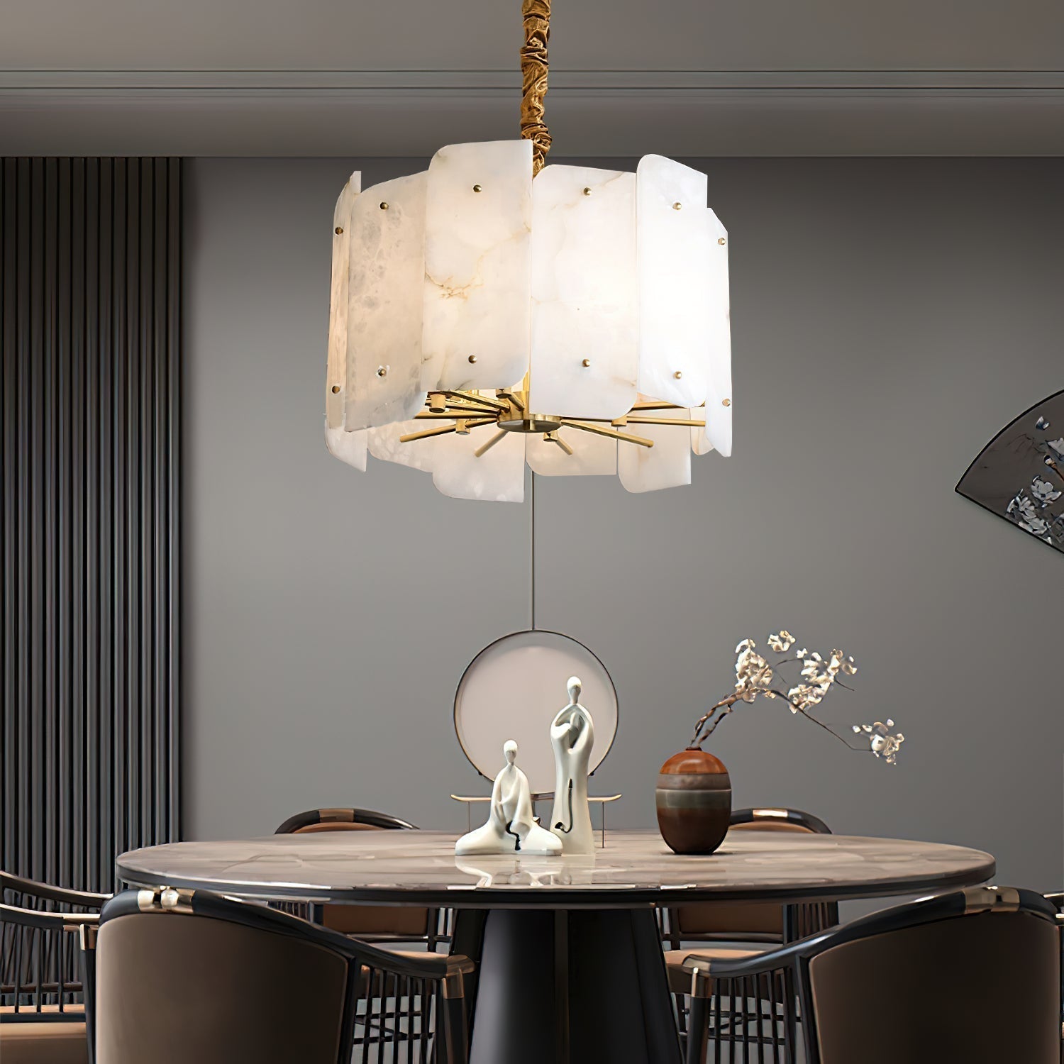 Zoe Postmodern Luxury Tiered Alabaster Chandelier - Letslighting