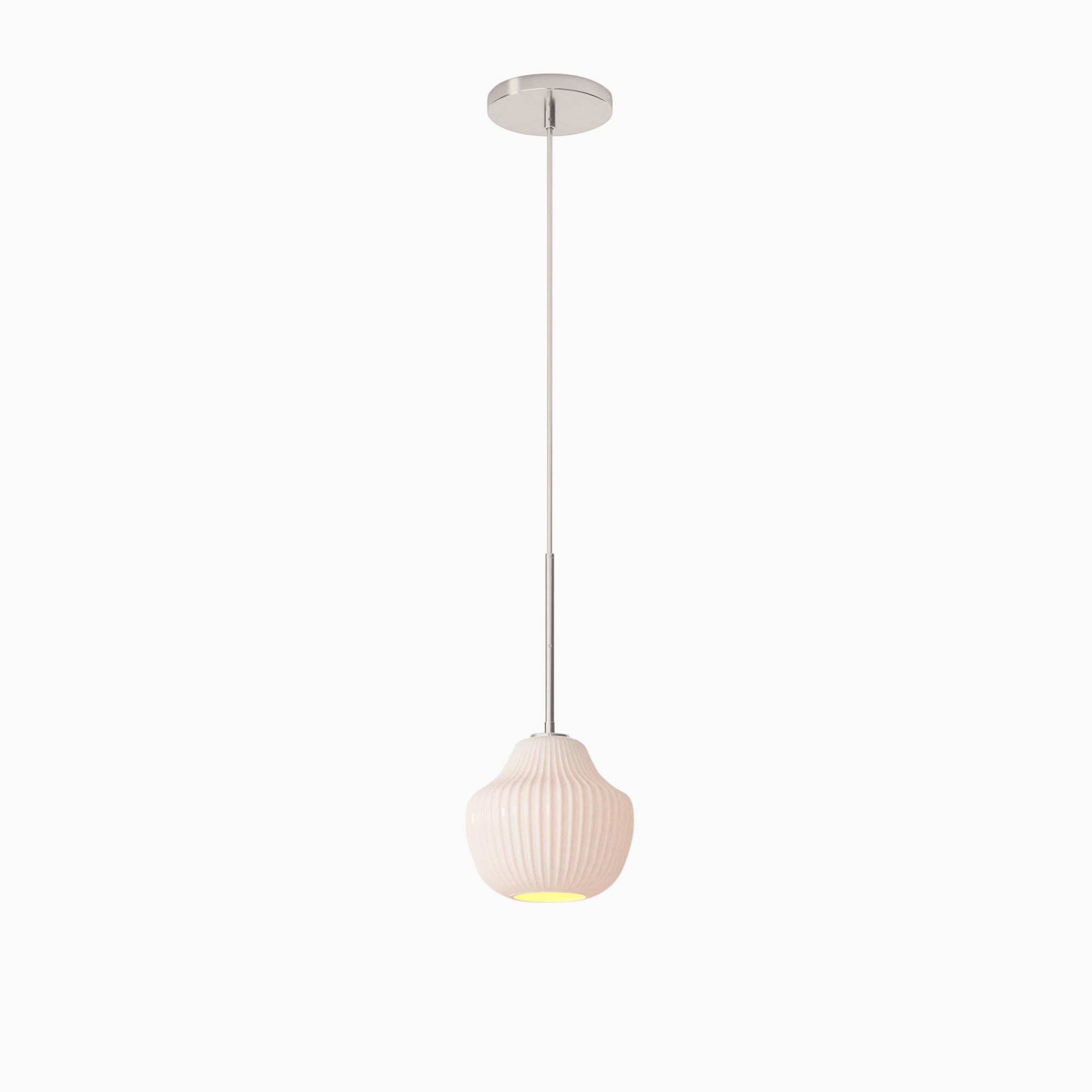 Hängelampe mit Mattschwarz-Finish und geriffeltem Glas