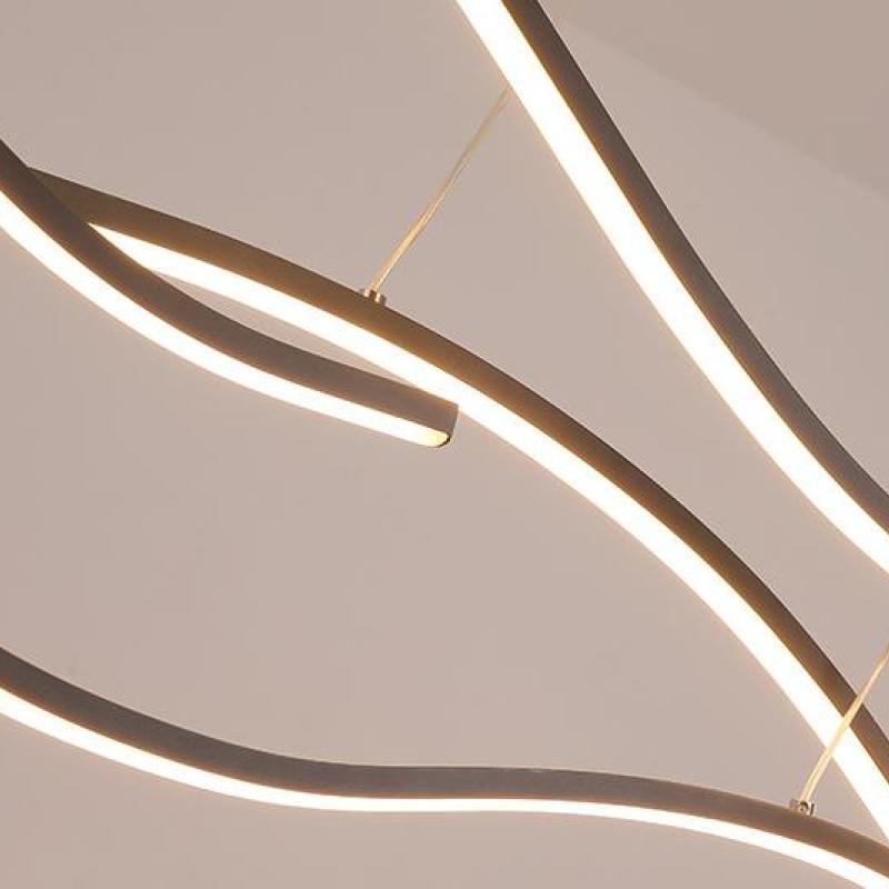 Arisha Modern LED Pendelleuchte Schwarz/Gold Wohn/Schlaf/Esszimmer Metall