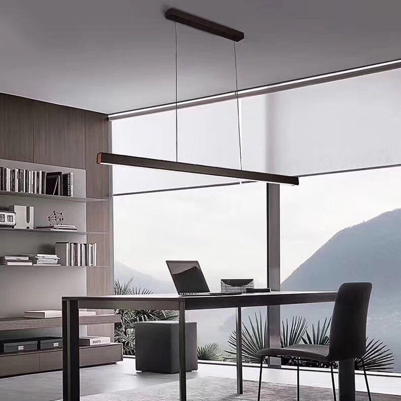 Arisha Pendelleuchte Linear Metall&Holz Modern LED Schwarz/Weiß Wohnzimmer
