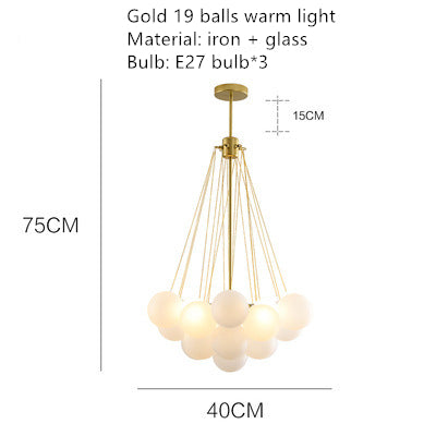 Valentina Modern LED Kronleuchter Kugel Schwarz/Gold Wohnzimmer Glas