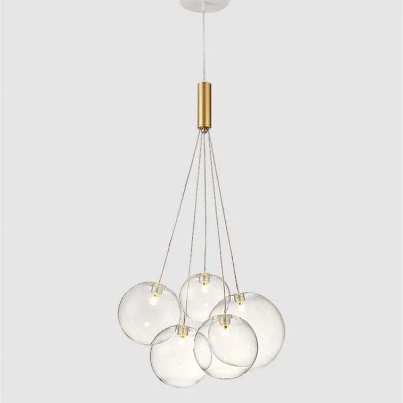 Valentina Modern LED Pendelleuchte Kugel, Esstisch, Glas Metall