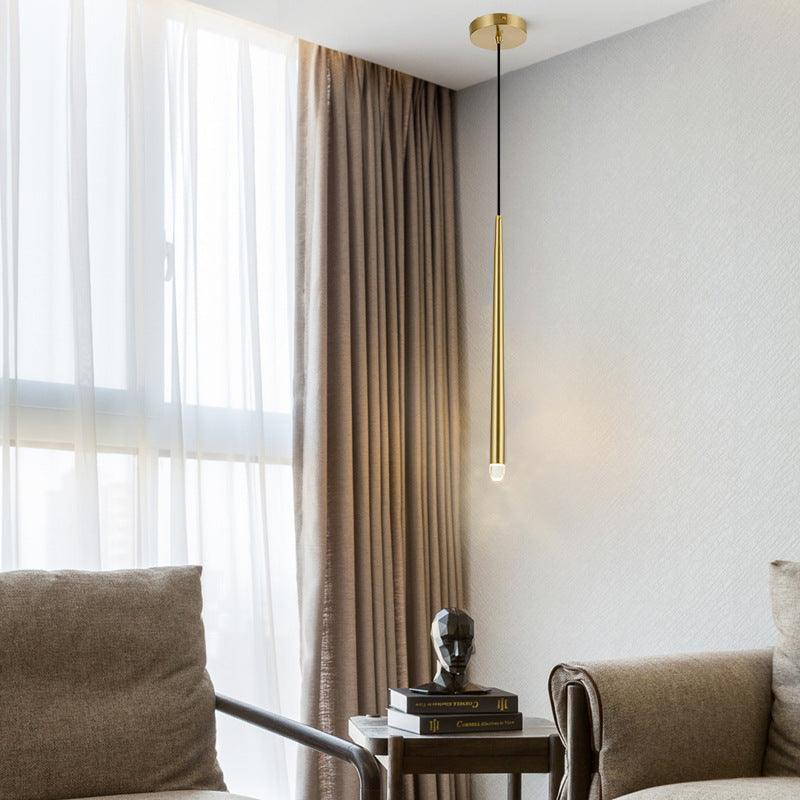 Arisha Modern LED Pendelleuchte Linear Gold Wohnzimmer Metall