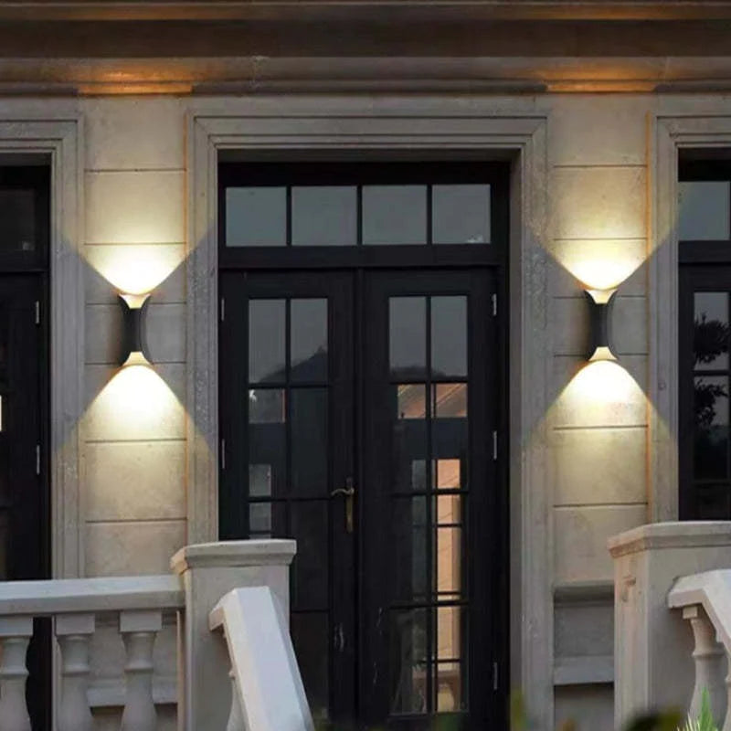 Ray Design Gebogene LED Außenwandleuchte Gold/Schwarz/Weiß Garten/Flur Metall