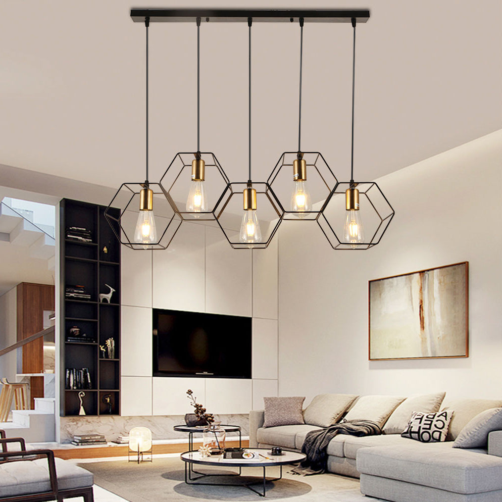 Arisha Modern Linear LED Pendelleuchte Schwarz Ess/Wohn/Schlafzimmer Metall