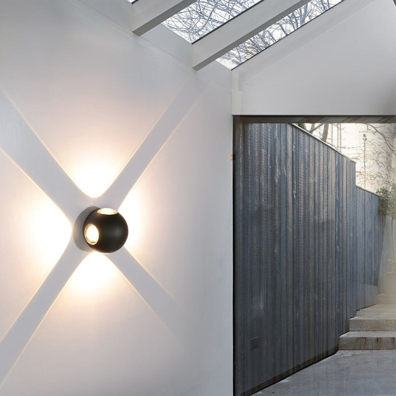 Ray Modern LED Wandleuchte Außen Schwarz Garten/Terrasse Metall