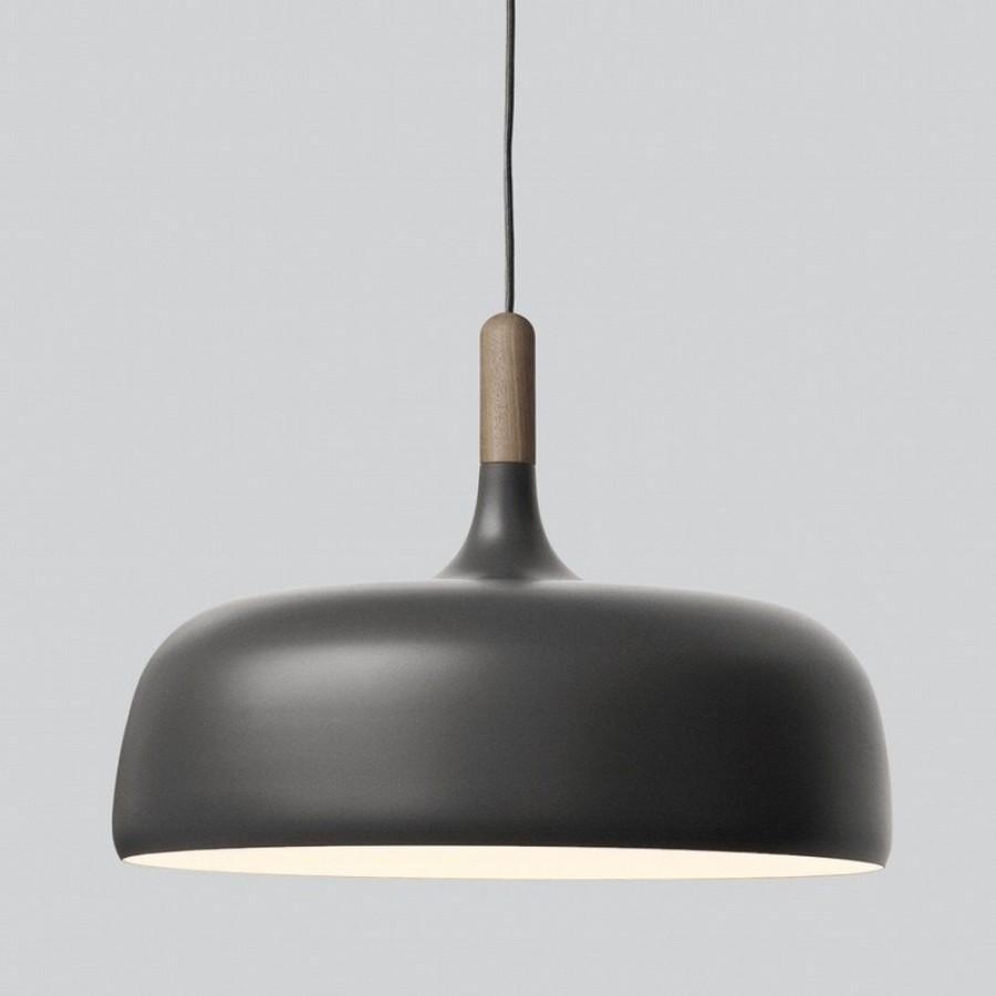 Lustra Pendelleuchte Weiß Schirm Holz-Letslighting