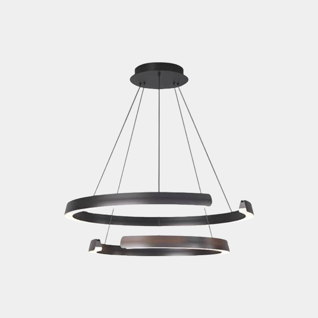 Kronleuchter Multi-Ring C-Form LED dimmbar, Schwarz