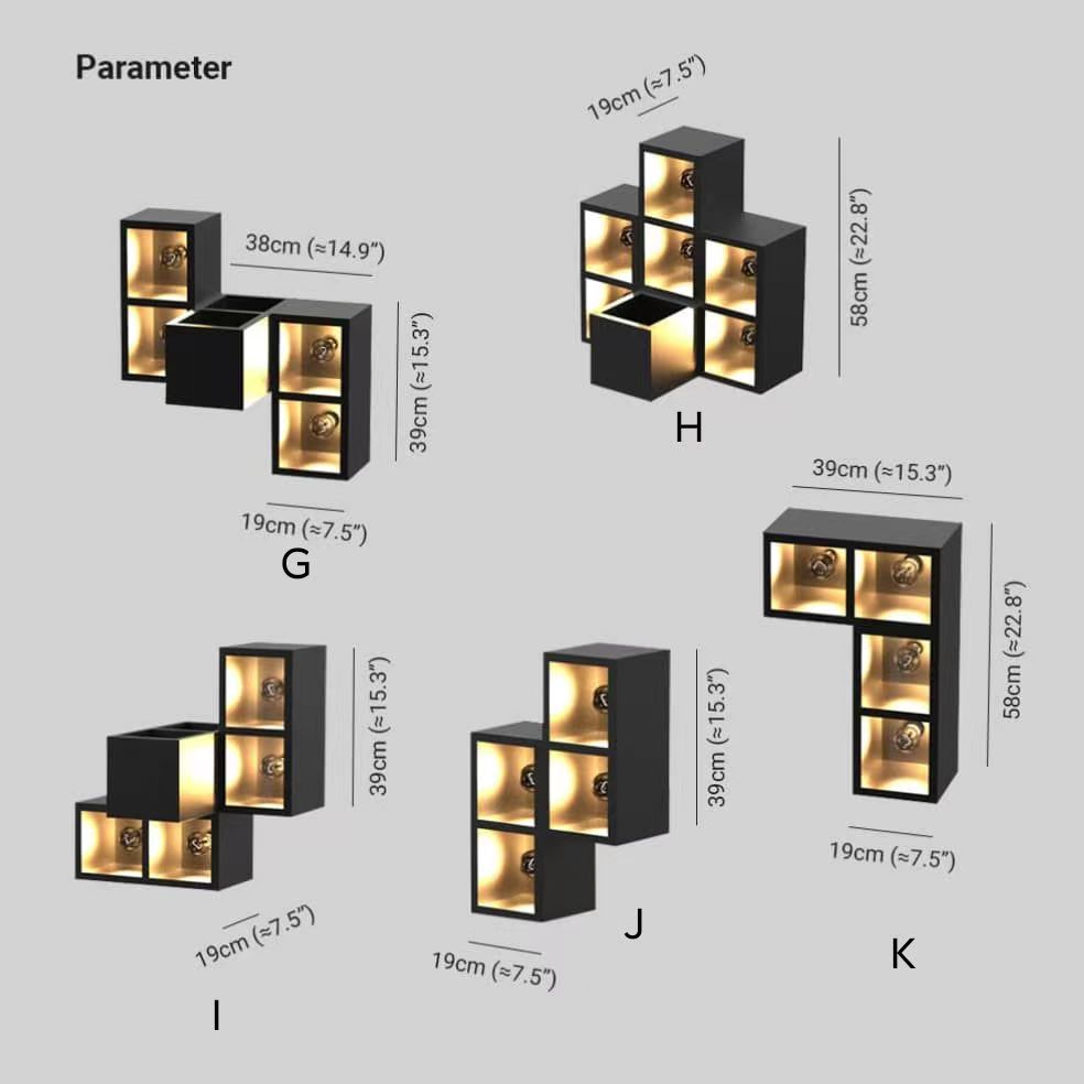 Ray Würfel Außenwandleuchte, 11 Stile Metall Glas