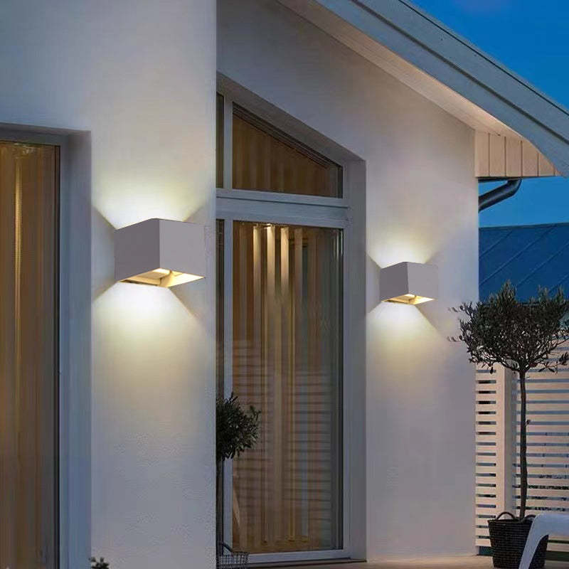 Ray Modern LED Außenwandleuchte Weiß Metall Garten/Flur