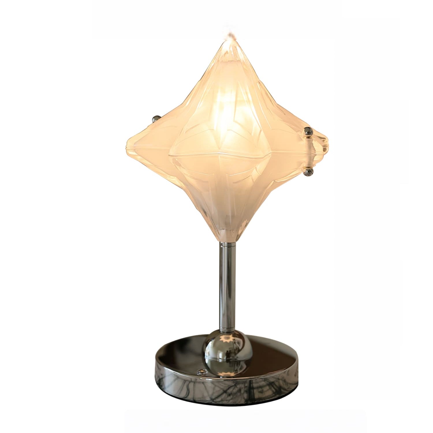Art Deco Stern Tischlampe - Milchglasleuchte für moderne Schlafzimmer - Astris Lyra