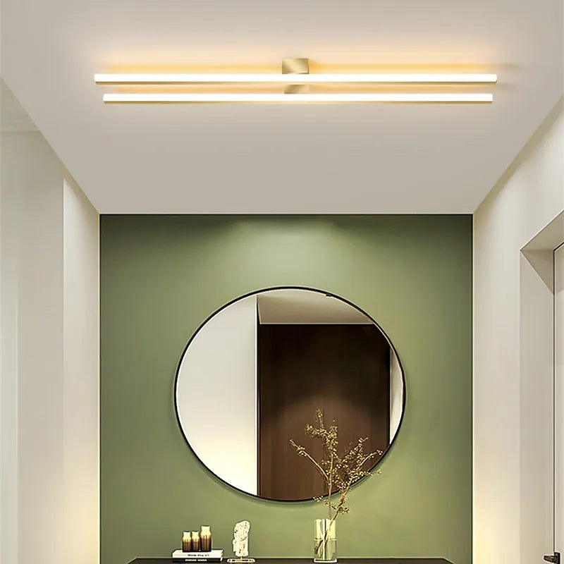 Arisha Minimalistische LED Deckenleuchte Lineaer Schwarz/Weiß/Gold Wohnzimmer Metall