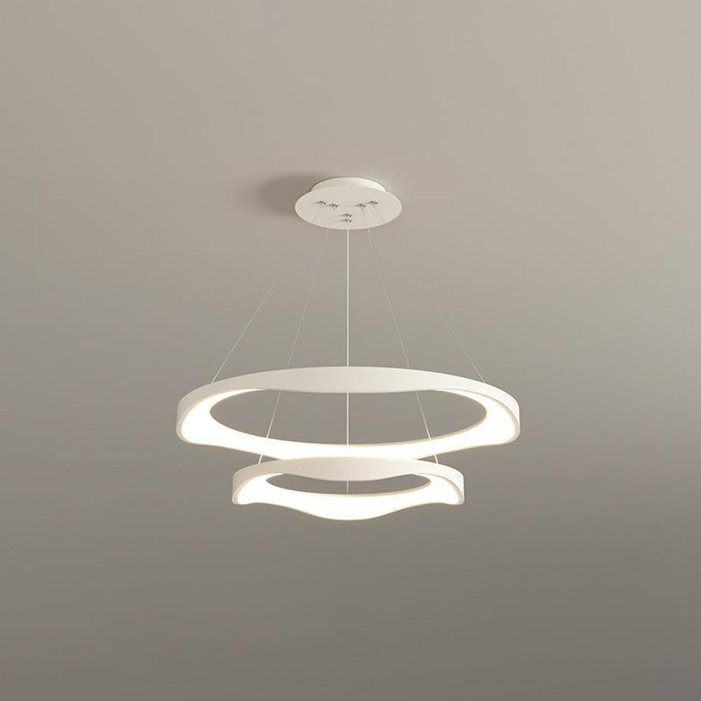 Arisha Modern LED Pendelleuchte Ring Esstisch, Schwarz/Weiß, Metall Acryl
