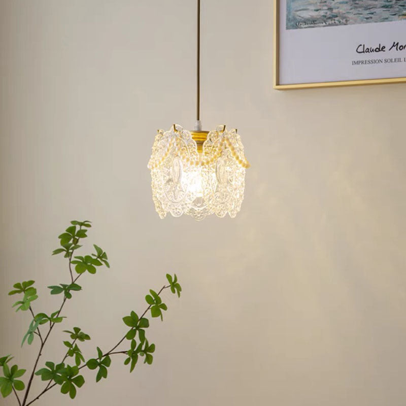 Kristy Moderne LED Pendelleuchte Gold Schlafzimmer/Wohnzimmer Glas