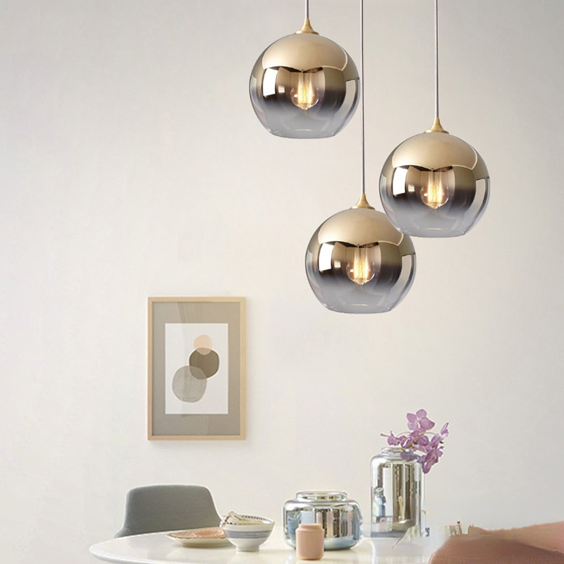 Arisha Modern Kugel LED Pendelleuchte Gold/Silber/Roségold Esszimmer Metall Glas