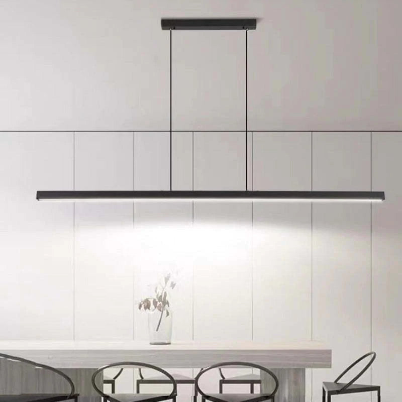 Edge Moderne LED Pendelleuchte Linear Schwarz/Braun Esszimmer Metall