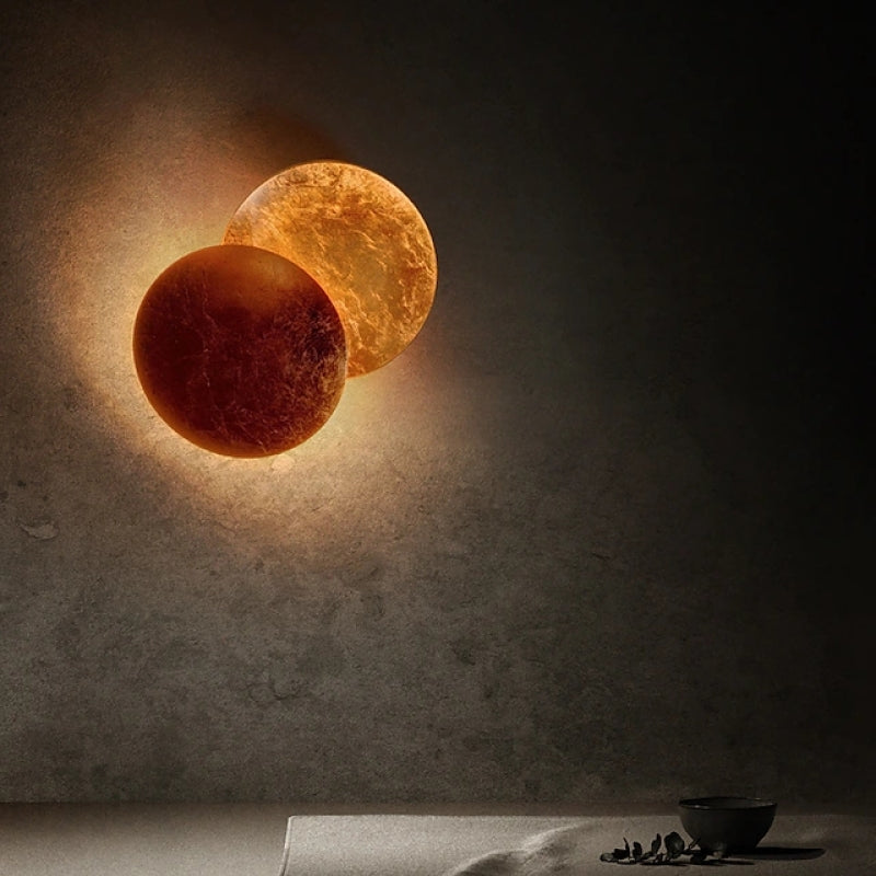 Aria Kreative Mond Eclipse Wandleuchte Gold/Roter Bronzer Wohnzimmer/Schlafzimmer