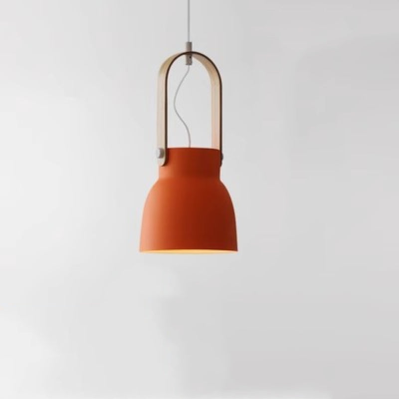 Valentina Vintage Pendelleuchte Schwarz/Orange Metall/Holz Schlafzimmer